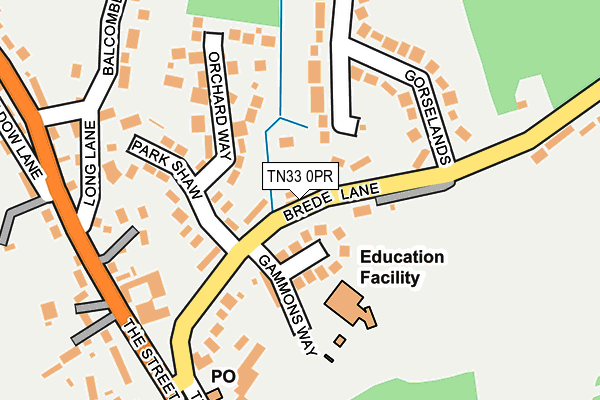 TN33 0PR map - OS OpenMap – Local (Ordnance Survey)