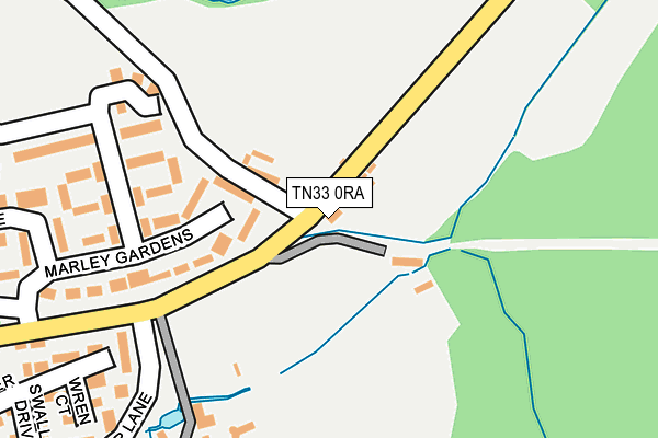 TN33 0RA map - OS OpenMap – Local (Ordnance Survey)