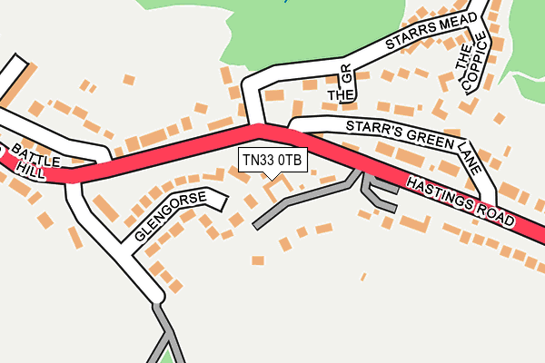 TN33 0TB map - OS OpenMap – Local (Ordnance Survey)