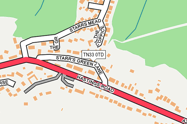 TN33 0TD map - OS OpenMap – Local (Ordnance Survey)