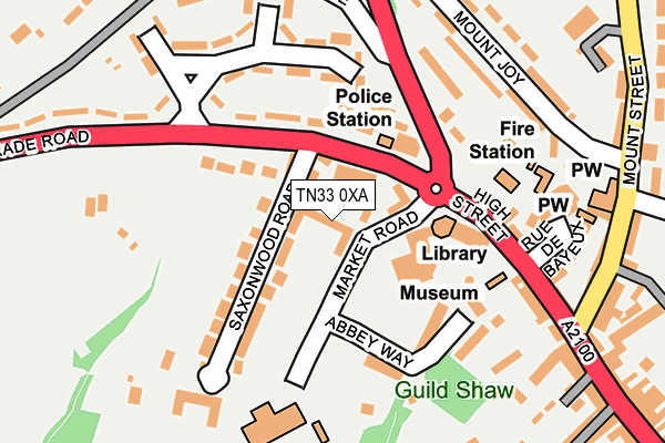 TN33 0XA map - OS OpenMap – Local (Ordnance Survey)