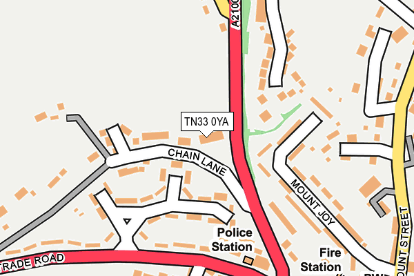 TN33 0YA map - OS OpenMap – Local (Ordnance Survey)