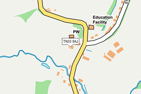 TN33 9AJ map - OS OpenMap – Local (Ordnance Survey)