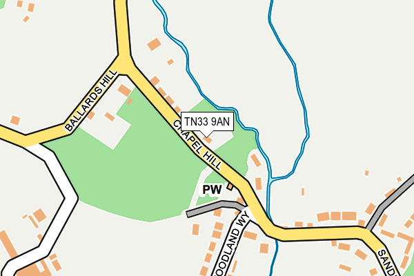 TN33 9AN map - OS OpenMap – Local (Ordnance Survey)