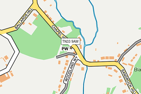 TN33 9AW map - OS OpenMap – Local (Ordnance Survey)