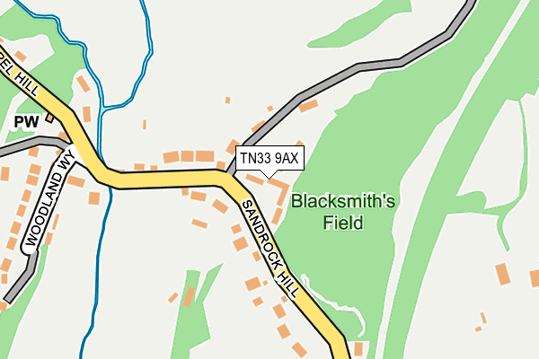 TN33 9AX map - OS OpenMap – Local (Ordnance Survey)