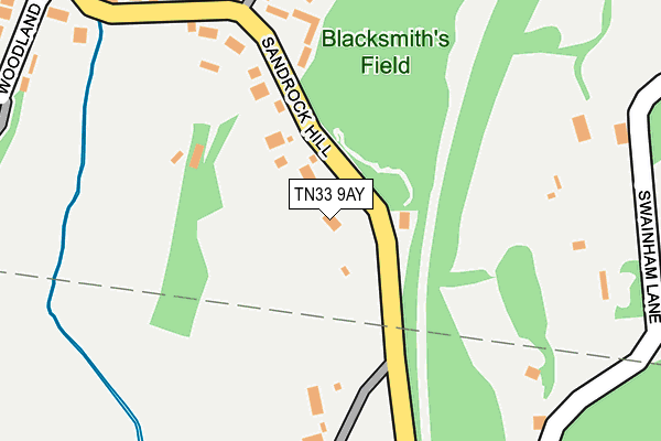 TN33 9AY map - OS OpenMap – Local (Ordnance Survey)
