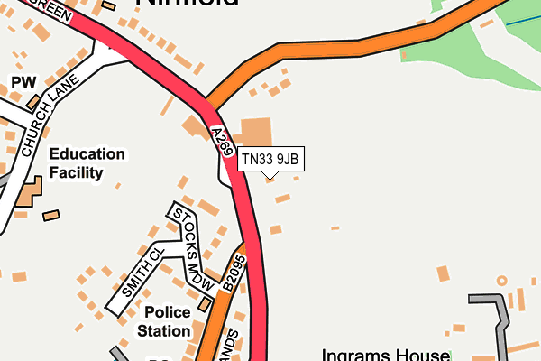 TN33 9JB map - OS OpenMap – Local (Ordnance Survey)