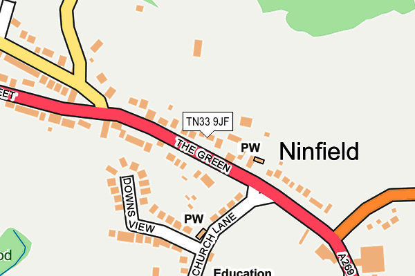 TN33 9JF map - OS OpenMap – Local (Ordnance Survey)
