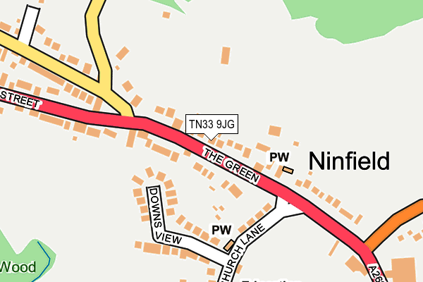 TN33 9JG map - OS OpenMap – Local (Ordnance Survey)