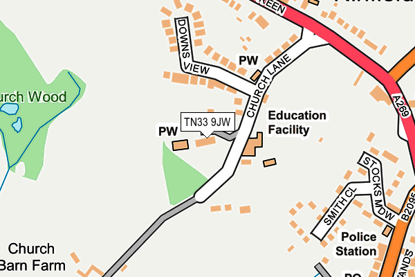 TN33 9JW map - OS OpenMap – Local (Ordnance Survey)