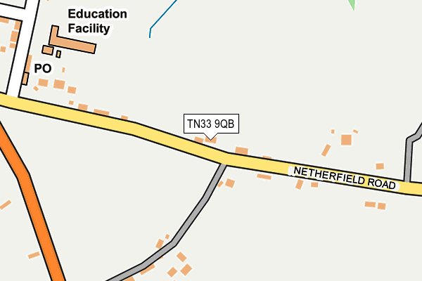 TN33 9QB map - OS OpenMap – Local (Ordnance Survey)