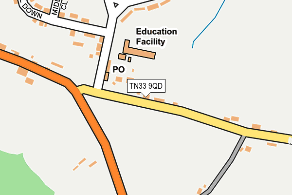 TN33 9QD map - OS OpenMap – Local (Ordnance Survey)