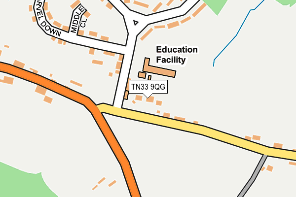 TN33 9QG map - OS OpenMap – Local (Ordnance Survey)