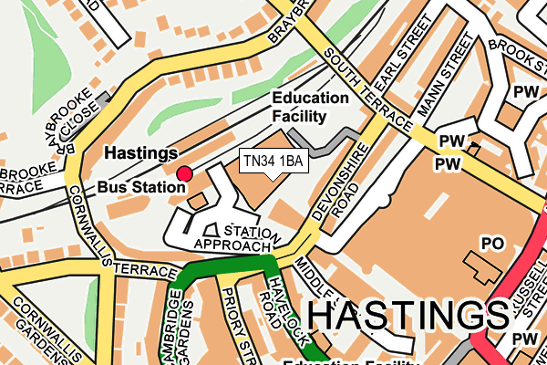 Map of PLAZA TRADING HASTINGS LIMITED at local scale