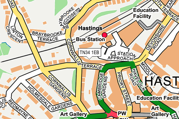 TN34 1EB map - OS OpenMap – Local (Ordnance Survey)