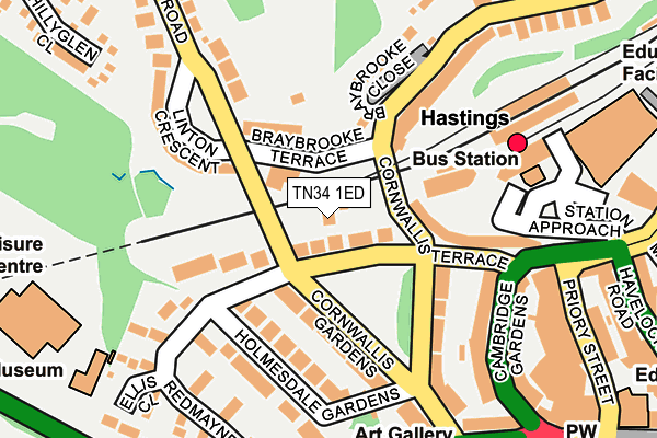 TN34 1ED map - OS OpenMap – Local (Ordnance Survey)