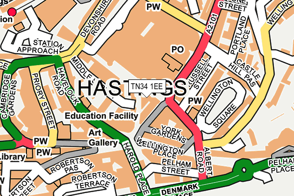 TN34 1EE map - OS OpenMap – Local (Ordnance Survey)