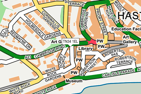 TN34 1EL map - OS OpenMap – Local (Ordnance Survey)