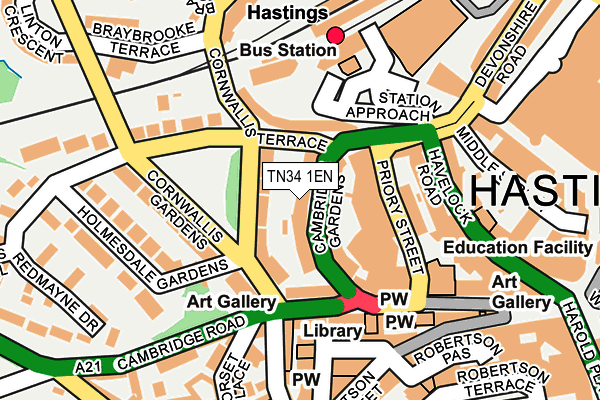 TN34 1EN map - OS OpenMap – Local (Ordnance Survey)