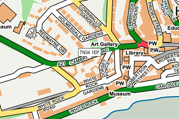 TN34 1EP map - OS OpenMap – Local (Ordnance Survey)