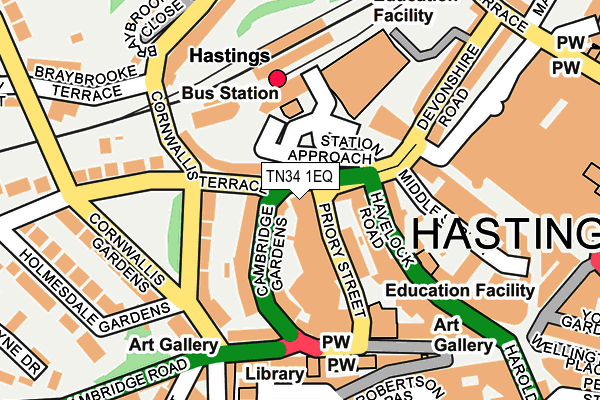 TN34 1EQ map - OS OpenMap – Local (Ordnance Survey)