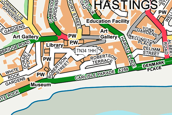 TN34 1HH map - OS OpenMap – Local (Ordnance Survey)