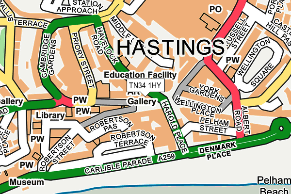 TN34 1HY map - OS OpenMap – Local (Ordnance Survey)