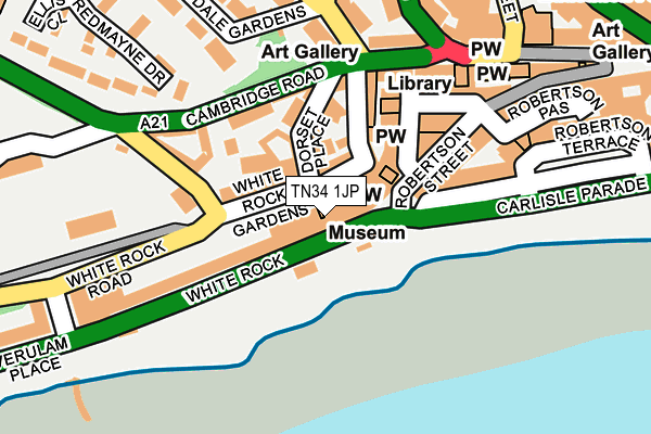TN34 1JP map - OS OpenMap – Local (Ordnance Survey)