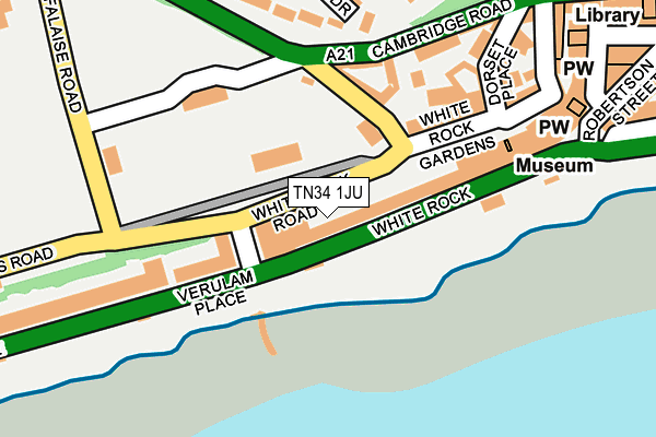 TN34 1JU map - OS OpenMap – Local (Ordnance Survey)