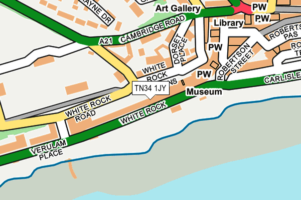 TN34 1JY map - OS OpenMap – Local (Ordnance Survey)