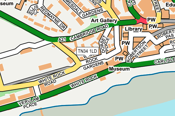 TN34 1LD map - OS OpenMap – Local (Ordnance Survey)