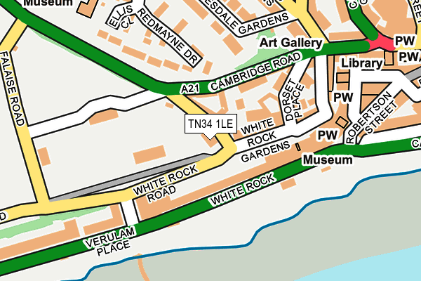 TN34 1LE map - OS OpenMap – Local (Ordnance Survey)