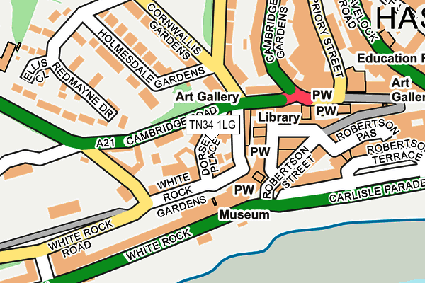 TN34 1LG map - OS OpenMap – Local (Ordnance Survey)