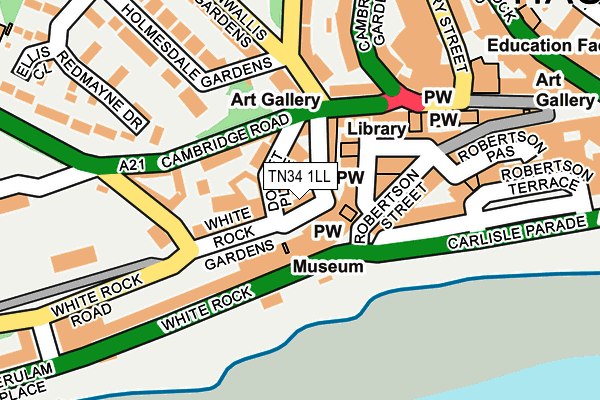 TN34 1LL map - OS OpenMap – Local (Ordnance Survey)
