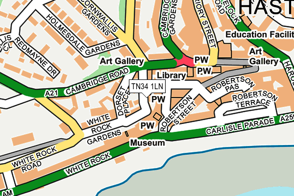 TN34 1LN map - OS OpenMap – Local (Ordnance Survey)