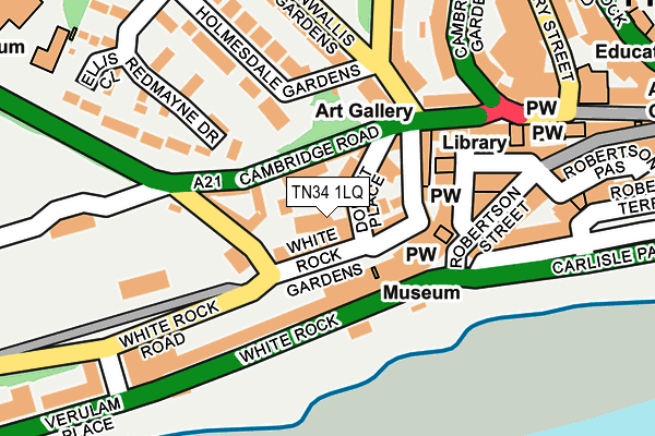 TN34 1LQ map - OS OpenMap – Local (Ordnance Survey)