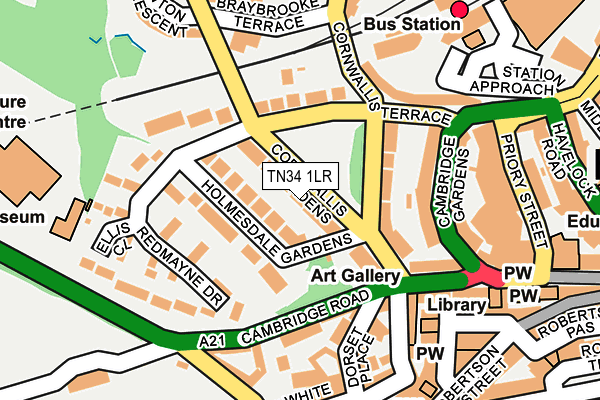TN34 1LR map - OS OpenMap – Local (Ordnance Survey)