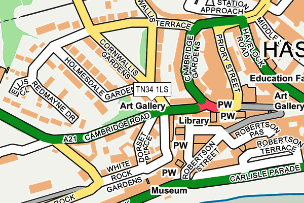 TN34 1LS map - OS OpenMap – Local (Ordnance Survey)