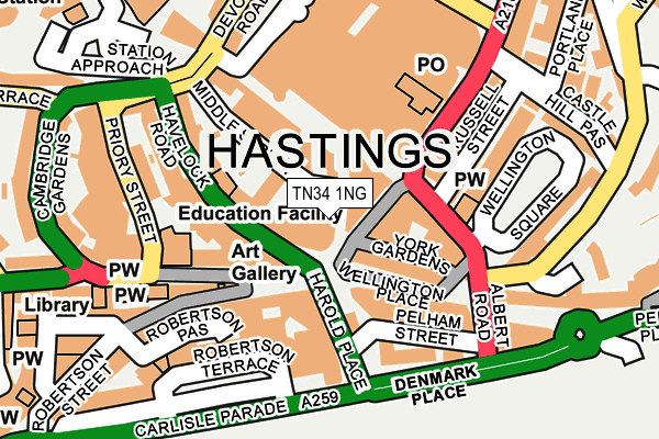 TN34 1NG map - OS OpenMap – Local (Ordnance Survey)