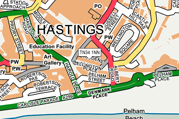 TN34 1NN map - OS OpenMap – Local (Ordnance Survey)