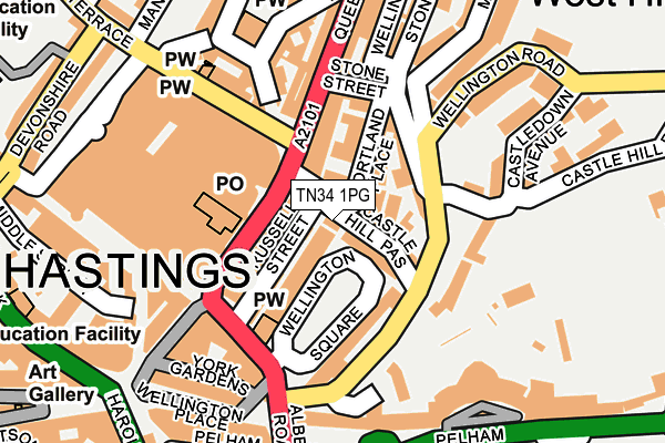 TN34 1PG map - OS OpenMap – Local (Ordnance Survey)
