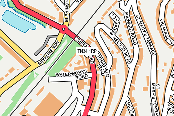 TN34 1RP map - OS OpenMap – Local (Ordnance Survey)