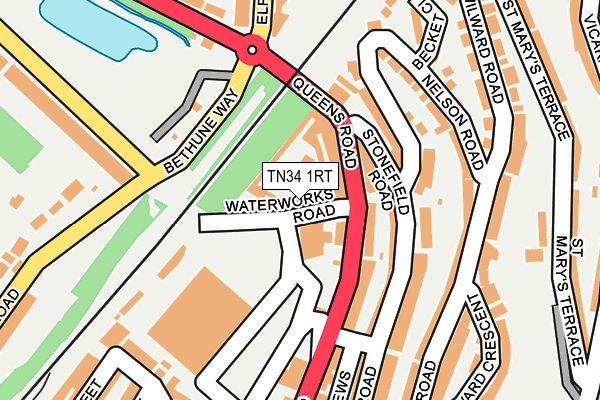 TN34 1RT map - OS OpenMap – Local (Ordnance Survey)