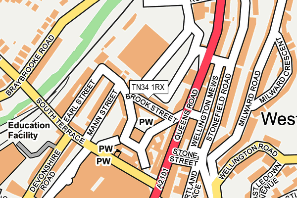 TN34 1RX map - OS OpenMap – Local (Ordnance Survey)