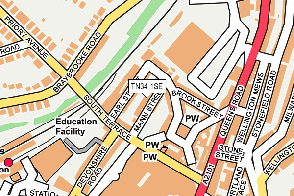 TN34 1SE map - OS OpenMap – Local (Ordnance Survey)