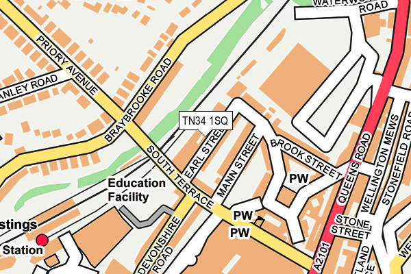 TN34 1SQ map - OS OpenMap – Local (Ordnance Survey)