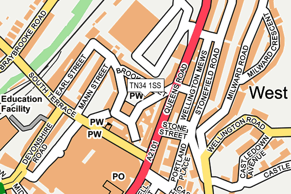 TN34 1SS map - OS OpenMap – Local (Ordnance Survey)