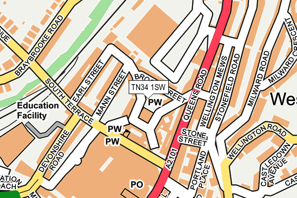 TN34 1SW map - OS OpenMap – Local (Ordnance Survey)