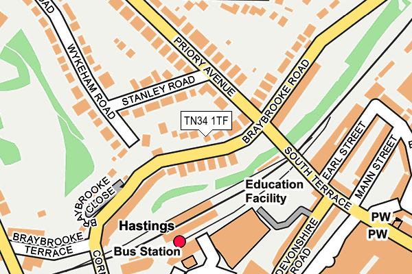 TN34 1TF map - OS OpenMap – Local (Ordnance Survey)